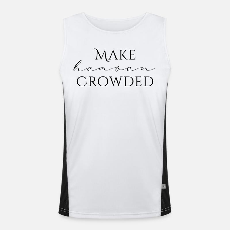 Make Heaven Crowded Glaube Design Funktionelles Kontrast-Tank Top für Männer 
