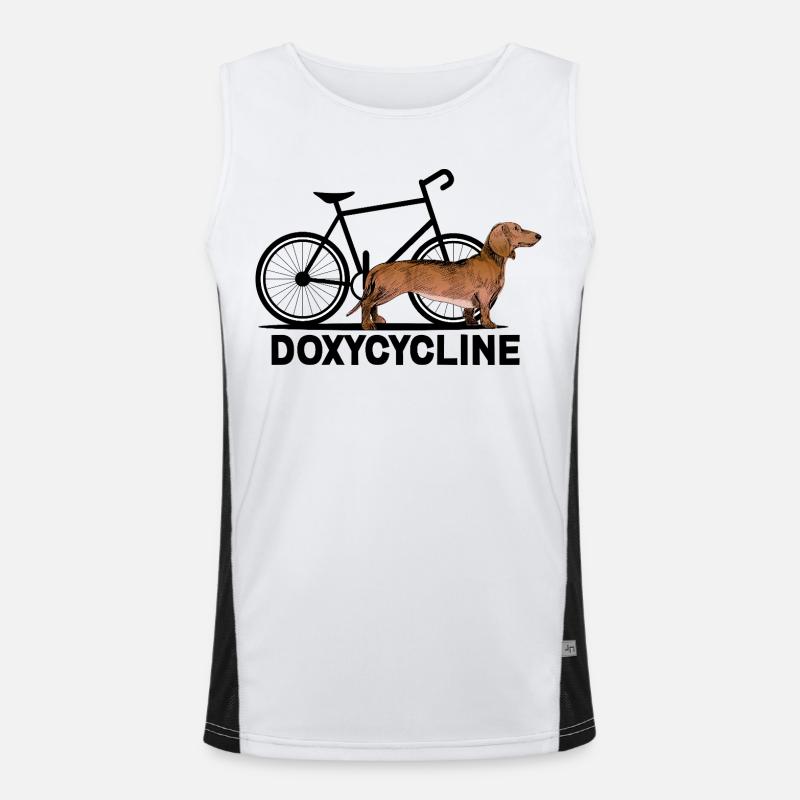 Doxycycline grappige Teckel Cyclus Débardeur respirant contrasté Homme 