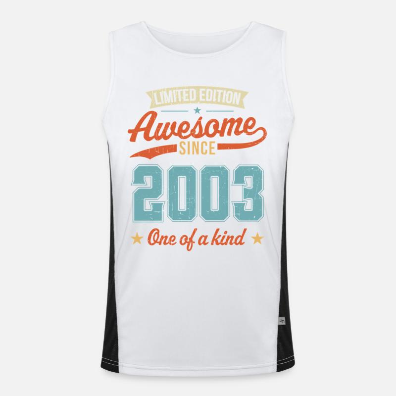 Awesome Since 2003 - Men's Functional Contrast Tank Top  - white/black