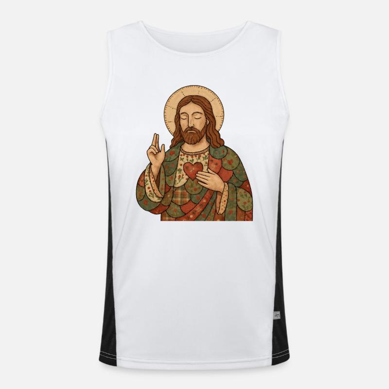 Patchwork de Noël Jésus Débardeur respirant contrasté Homme 