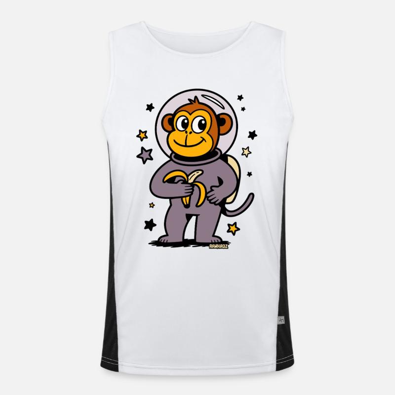 Fusées singe astronaute avec banane Débardeur respirant contrasté Homme 