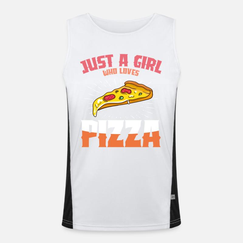 Pizza Liebe Mädchen Design Funktionelles Kontrast-Tank Top für Männer 