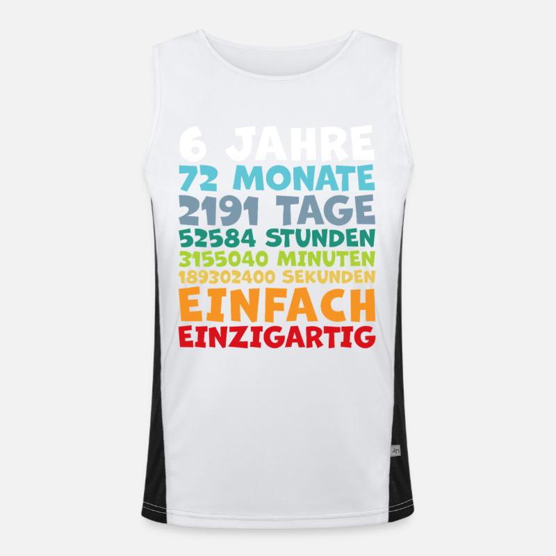 6ème anniversaire 6 ans 72 mois drôle de dicton Débardeur respirant contrasté Homme 