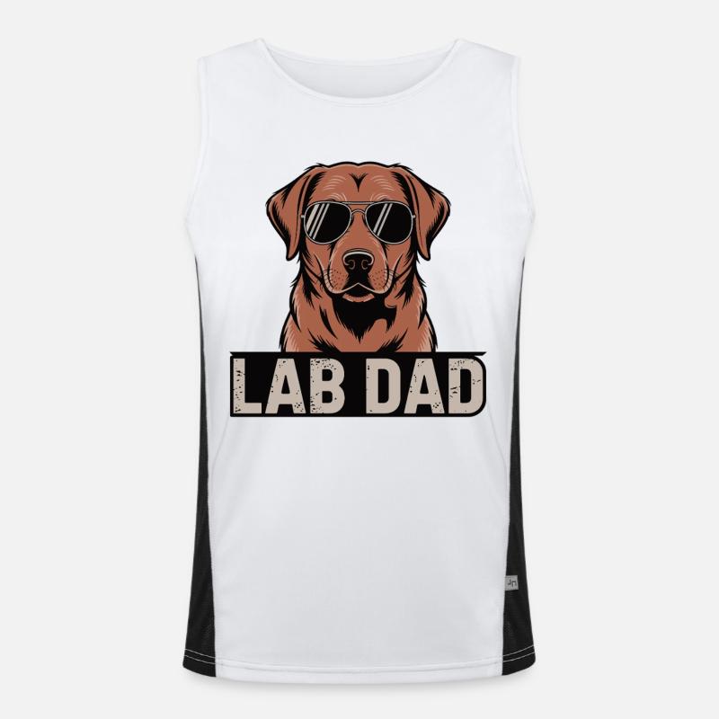 Foxred Lab Dad Sonnenbrille Funktionelles Kontrast-Tank Top für Männer 