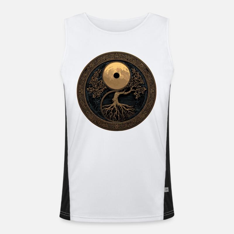 Baum des Lebens - Medaille Funktionelles Kontrast-Tank Top für Männer 