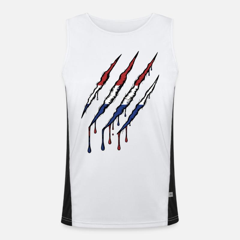 Netherlands Claw Holland Oranje Scratch Marks Men's Functional Contrast Tank Top 