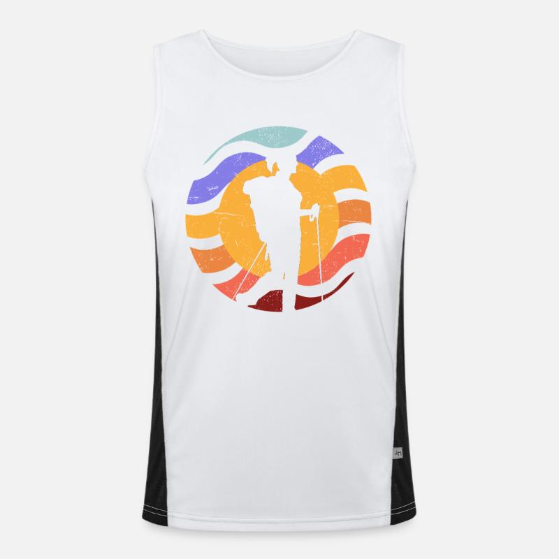 Sun Path Camera Silhouette - Men's Functional Contrast Tank Top  - white/black