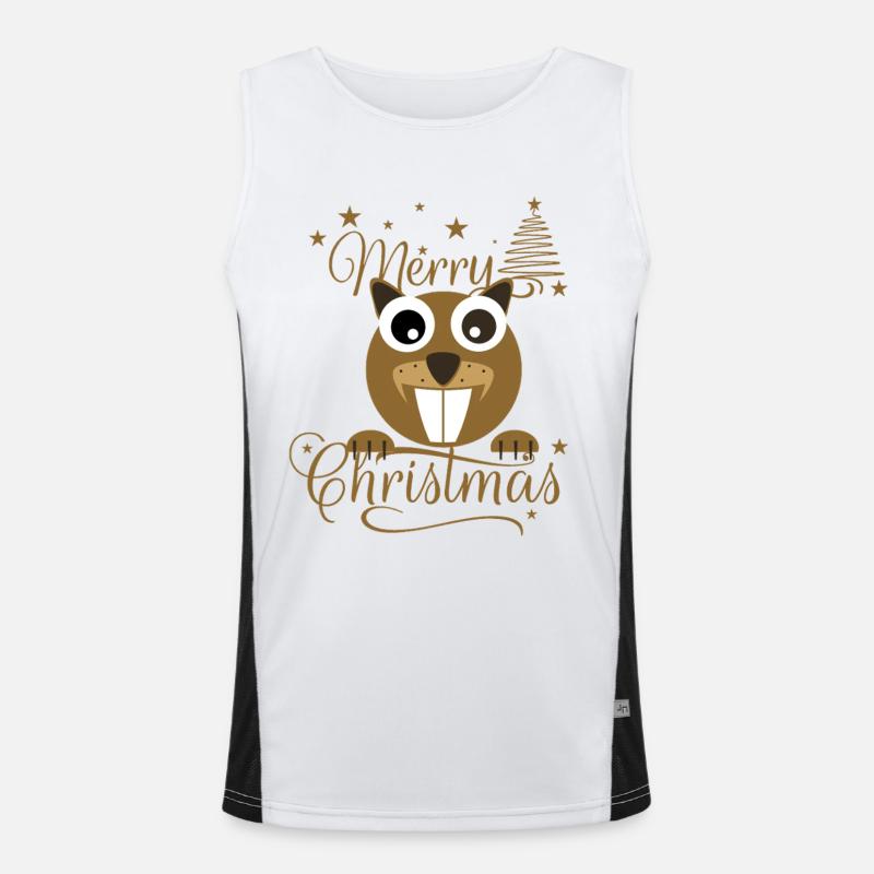 Merry Chrysstman's Squirrel Men's Functional Contrast Tank Top 