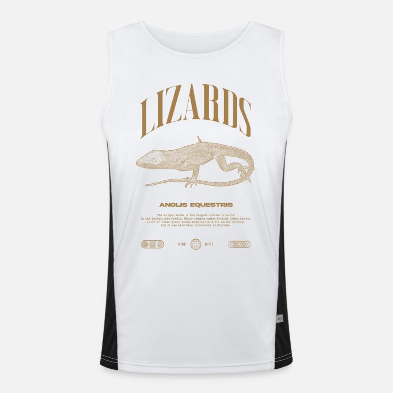 Kubanischer Ritter Anole Reptilienhalter Eidechse Funktionelles Kontrast-Tank Top für Männer 