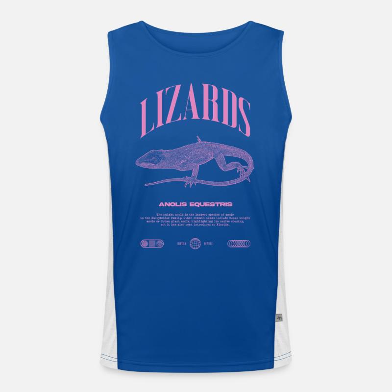 Kubanischer Ritter Anole Reptilienhalter Eidechse Funktionelles Kontrast-Tank Top für Männer 