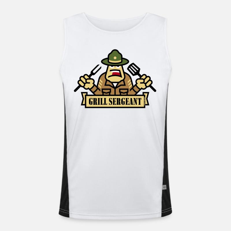Grill Sergeant (Grillades / BBQ / Barbecue) Débardeur respirant contrasté Homme 