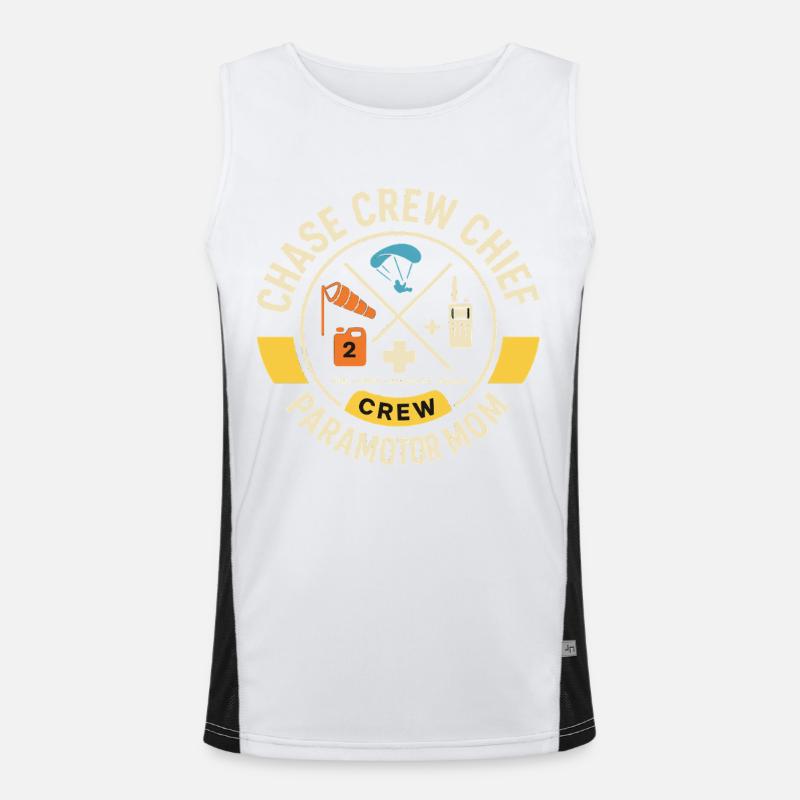 Chase Crew Chief Paramotor Mom - Men's Functional Contrast Tank Top - white/black