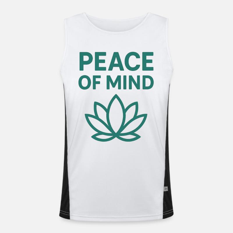Frieden des Geistes Blatt-Design Funktionelles Kontrast-Tank Top für Männer 