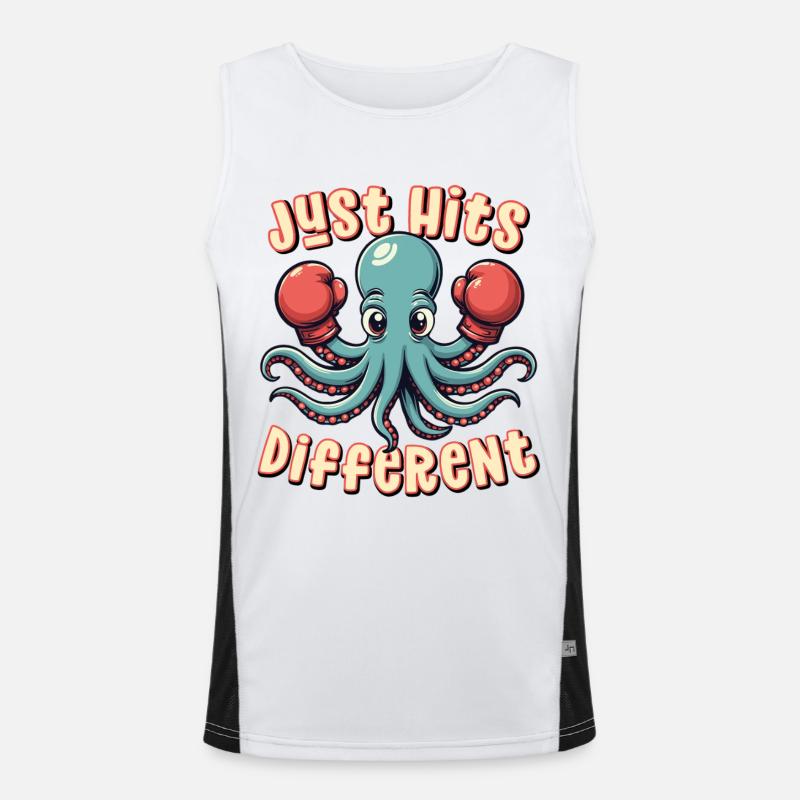 Frappe simplement différemment - Débardeur respirant contrasté Homme  - blanc/noir