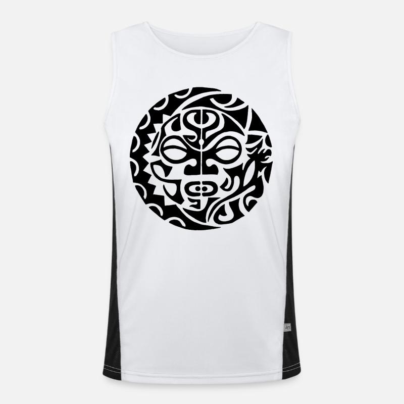 Polynesian Skull (Black) Men's Functional Contrast Tank Top 