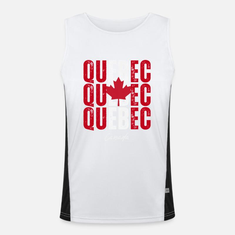 Québec Canada, j’adore le Québec Débardeur respirant contrasté Homme 
