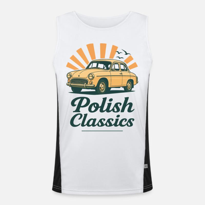 Polnisches klassisches Meerjungfrauenauto Nostalgischer polnischer Stolz Funktionelles Kontrast-Tank Top für Männer 