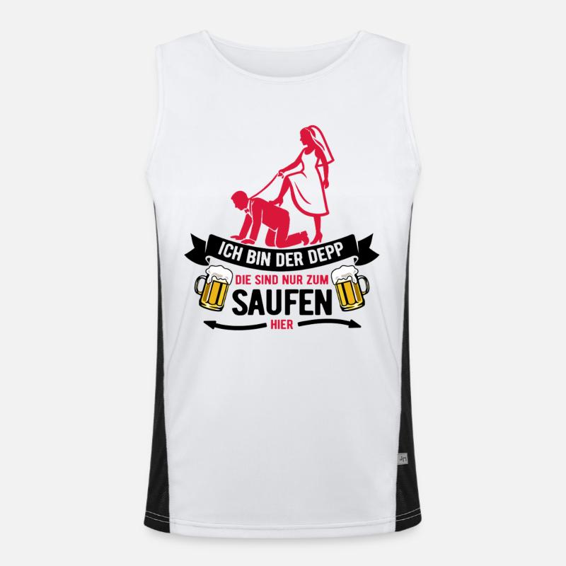 Ich bin der Depp - JGA Team Bräutigam Funktionelles Kontrast-Tank Top für Männer 