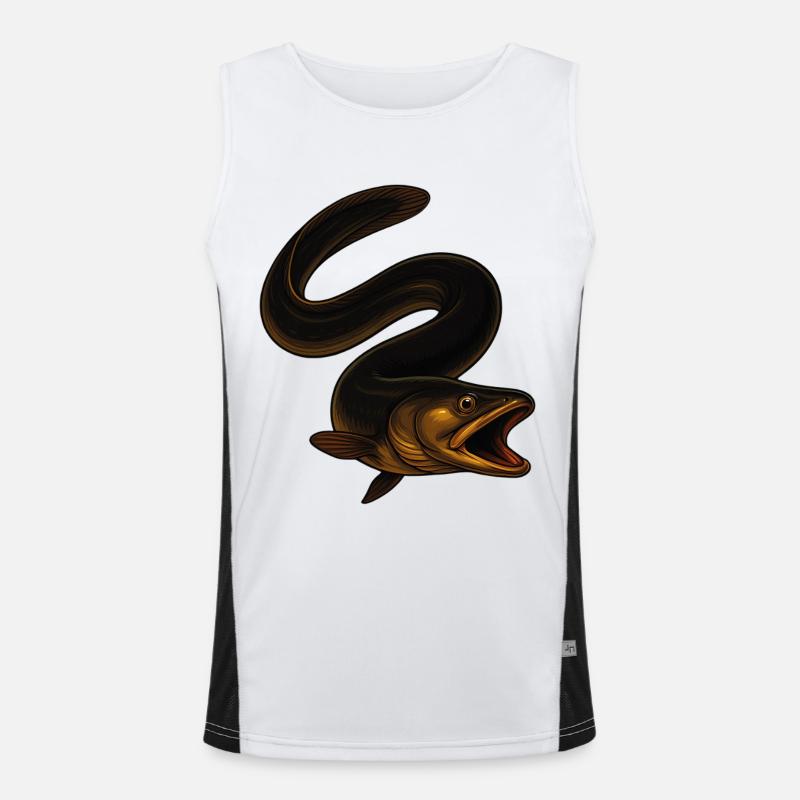 Fascinating eel in the water Men's Functional Contrast Tank Top 
