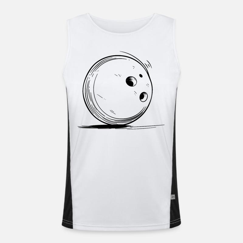 Dessin de boule de bowling Débardeur respirant contrasté Homme 