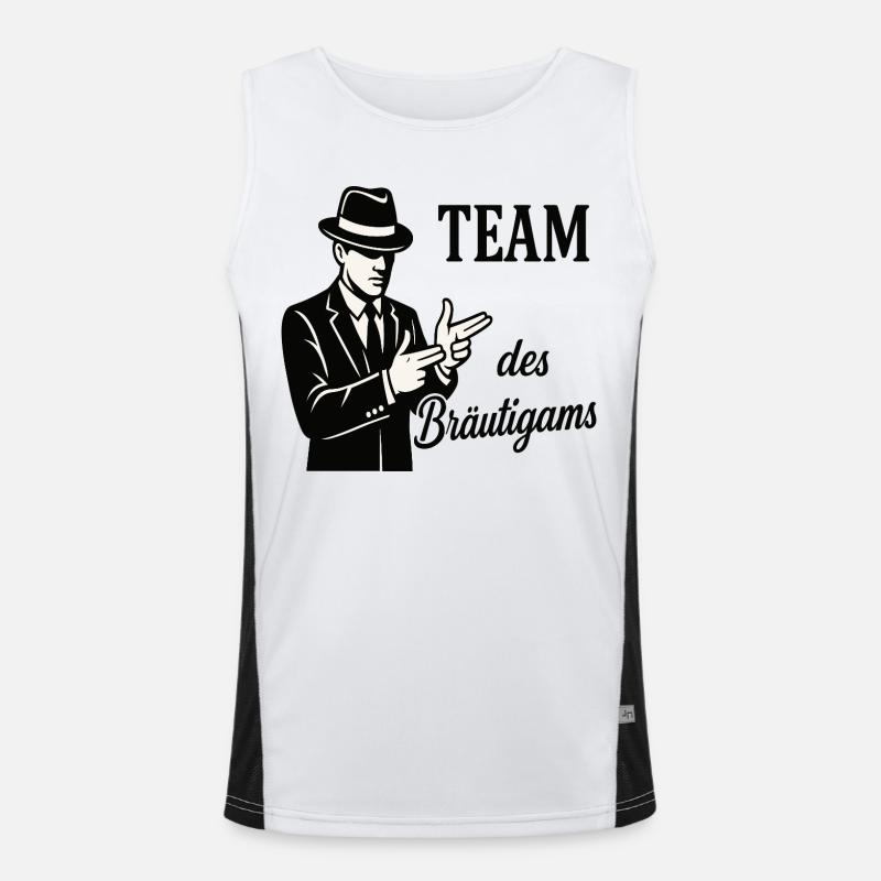 Team des Bräutigams Logo Tee Funktionelles Kontrast-Tank Top für Männer 