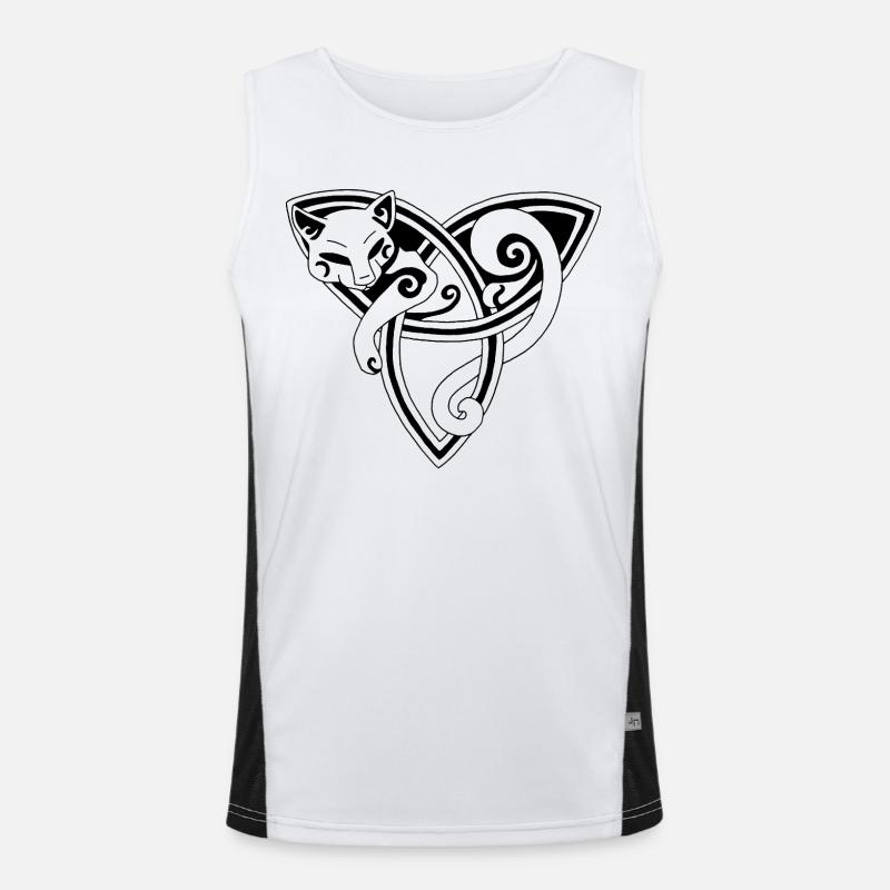 Chat noir et symbole celte Débardeur respirant contrasté Homme 