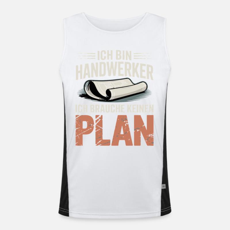 Craftsmen without a plan - Men's Functional Contrast Tank Top  - white/black