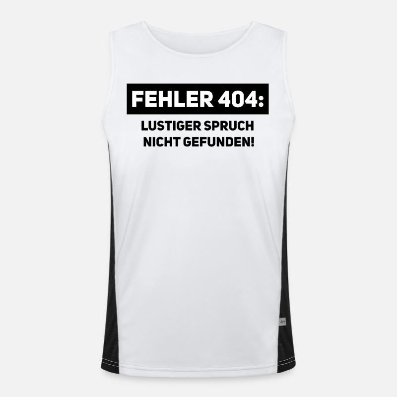 Fehler 404 – Lustiger Informatiker Spruch Funktionelles Kontrast-Tank Top für Männer 
