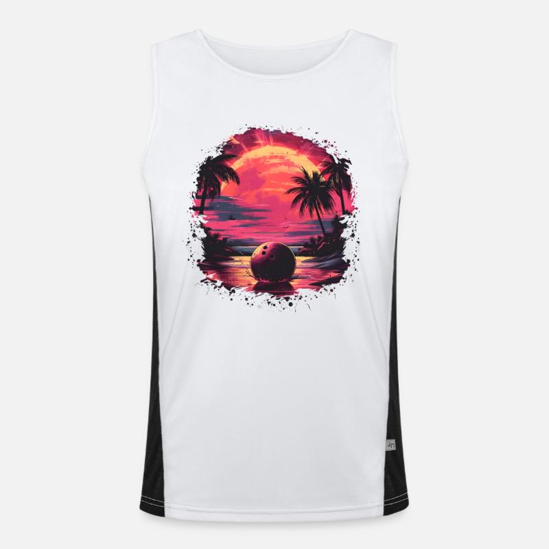 Kegelbahn Steamwave Funktionelles Kontrast-Tank Top für Männer 