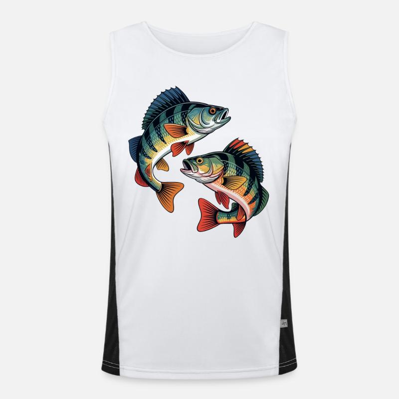 Zwei springende Barsche Funktionelles Kontrast-Tank Top für Männer 