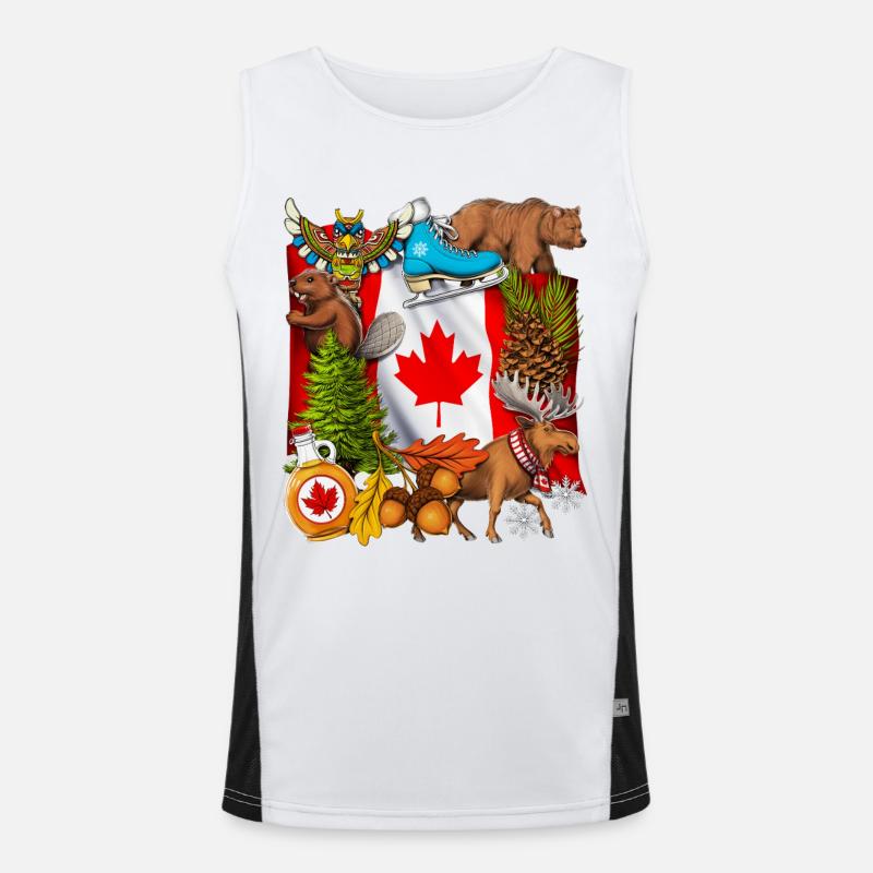 Stolz auf Kanada Funktionelles Kontrast-Tank Top für Männer 