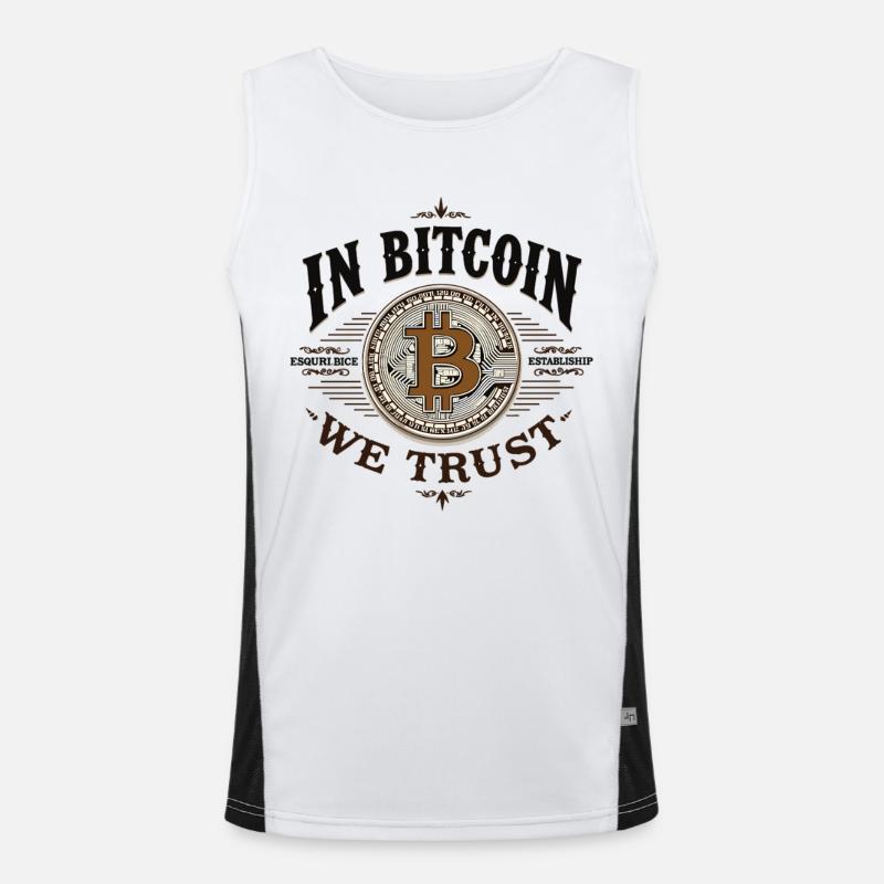 In Bitcoin We Trust – Krypto Vintage Btc Funktionelles Kontrast-Tank Top für Männer 