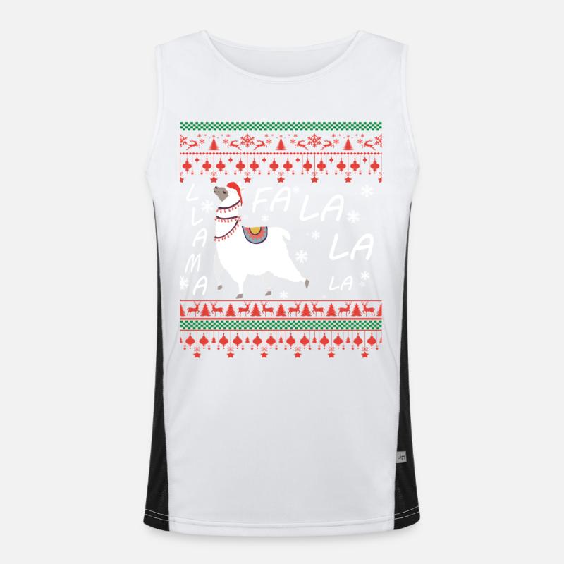 Lama Hässlicher Weihnachtspullover Funktionelles Kontrast-Tank Top für Männer 