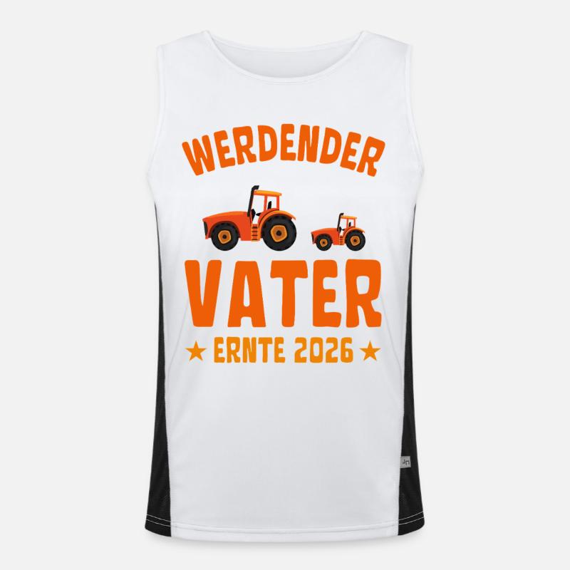 Werdender VATER Ernte 2026 Traktor Funktionelles Kontrast-Tank Top für Männer 