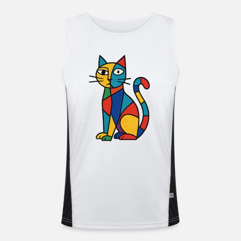 Variété de couleur de chat cubiste Débardeur respirant contrasté Homme 