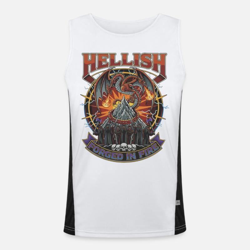 Hellish Forged in Fire Funktionelles Kontrast-Tank Top für Männer 
