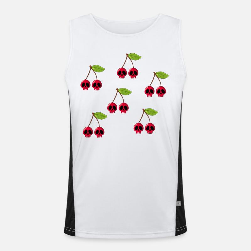Cherry skulls Men's Functional Contrast Tank Top 
