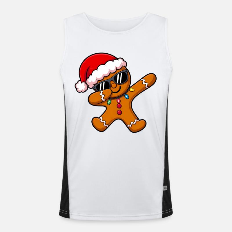Gingerbread Man Christmas Men's Functional Contrast Tank Top 