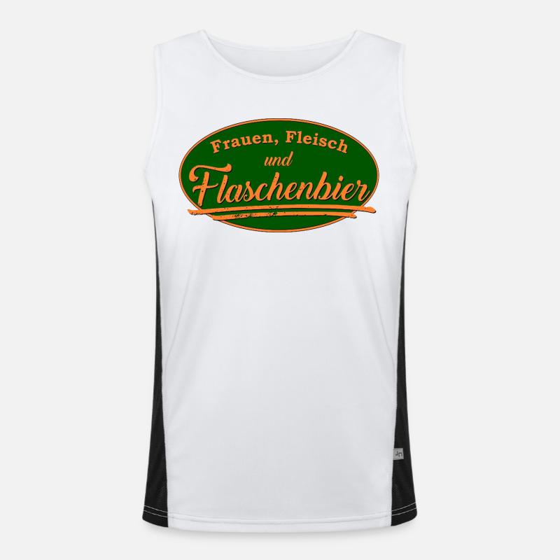 Frauen Fleisch Flaschenbier Retro Schild Funktionelles Kontrast-Tank Top für Männer 