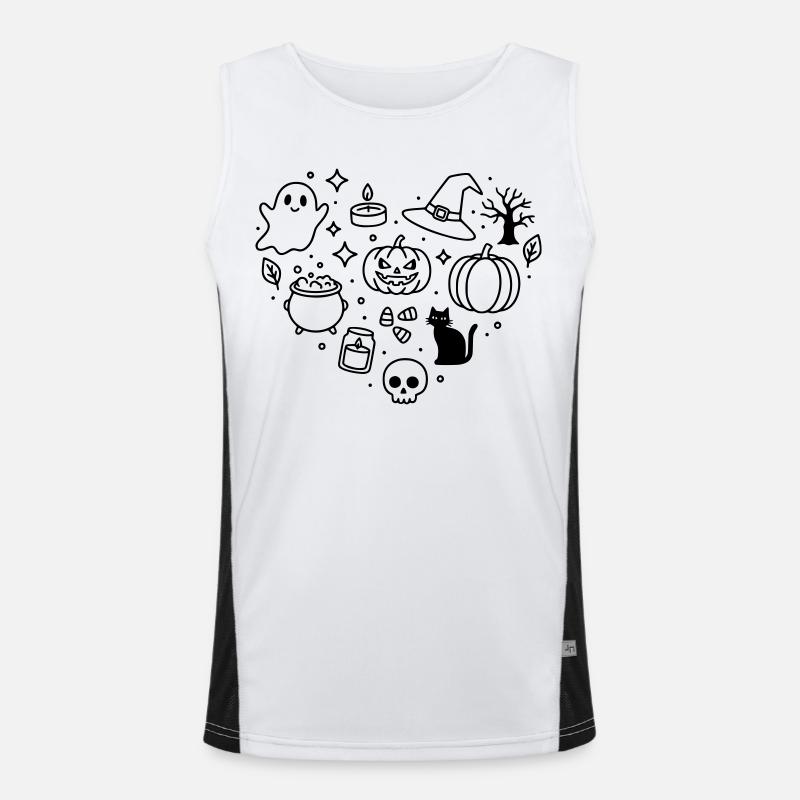Halloween Heart (Color Changeable Personalize) Men's Functional Contrast Tank Top 