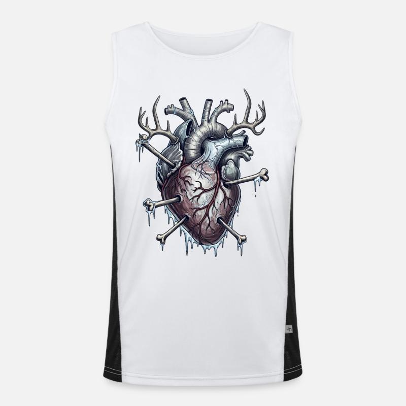 Heart with arrows drop Men's Functional Contrast Tank Top 