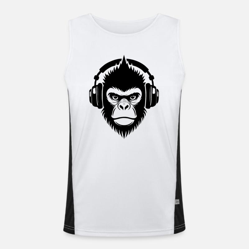 Analog Punk Monkey Head Tape Loop Shirt Men's Functional Contrast Tank Top 