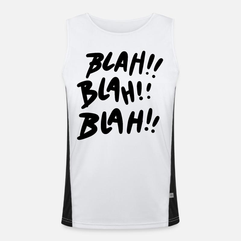 Blah Blah Blah Black Statement Men's Functional Contrast Tank Top 