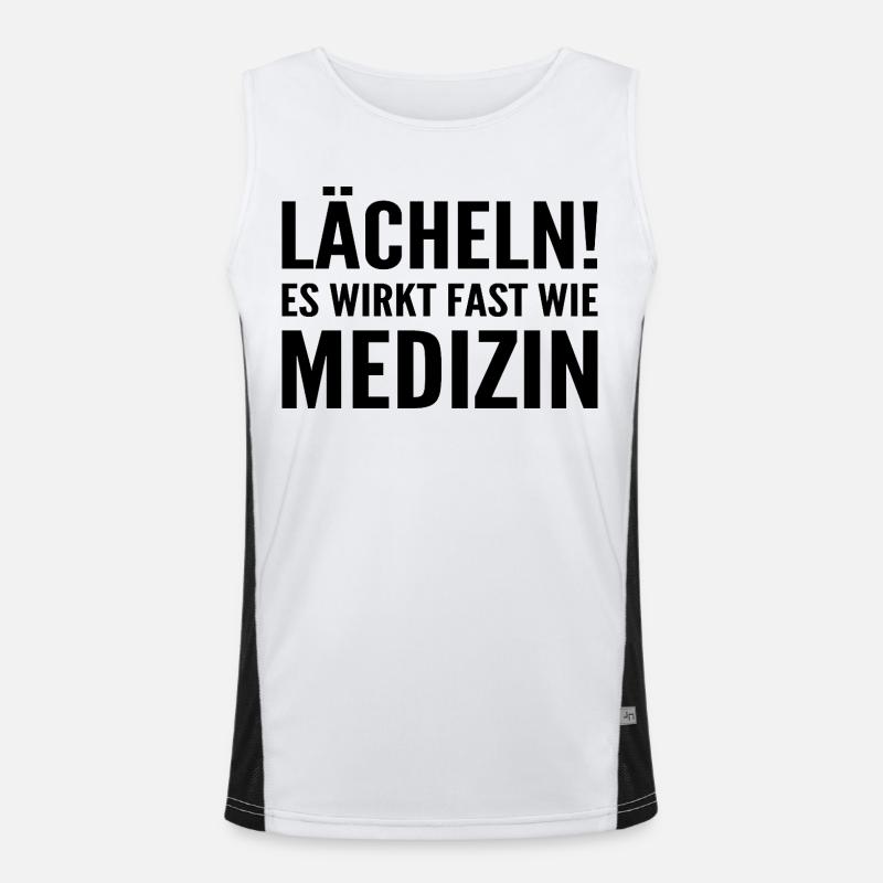Smile! It almost acts like medicine - Men's Functional Contrast Tank Top  - white/black