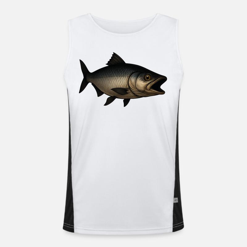 Detailed fish for anglers Men's Functional Contrast Tank Top 