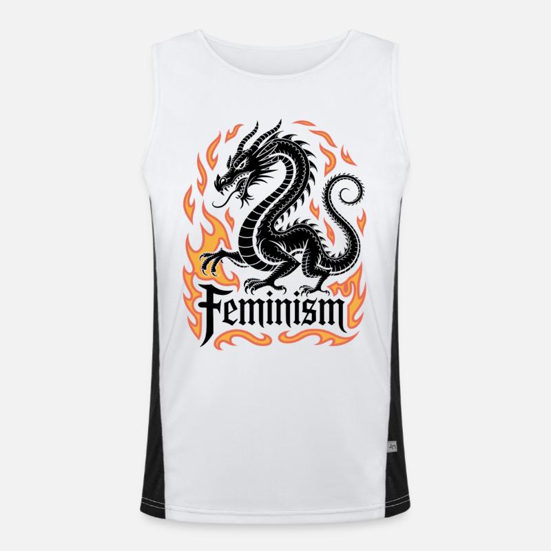 Flame Ring Fire Frame - Men's Functional Contrast Tank Top  - white/black
