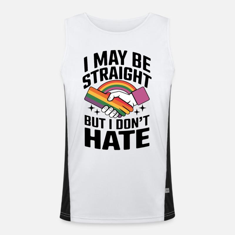 Unity rainbow handshake Men's Functional Contrast Tank Top 