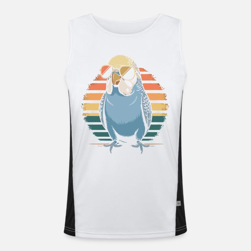 Bunter Wellensittich Funktionelles Kontrast-Tank Top für Männer 