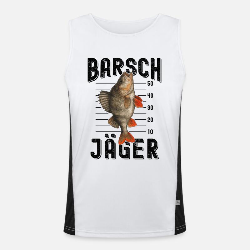 Chasseur de perches, pêche aux carnassiers, pêche à la perche Débardeur respirant contrasté Homme 
