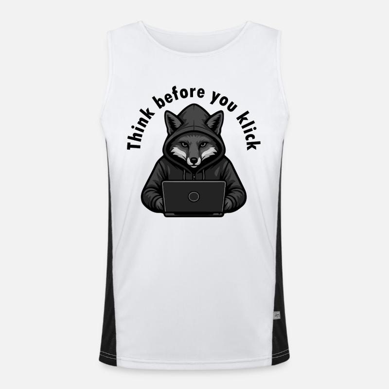 Think Before You Click - Cyber Security Men's Functional Contrast Tank Top 